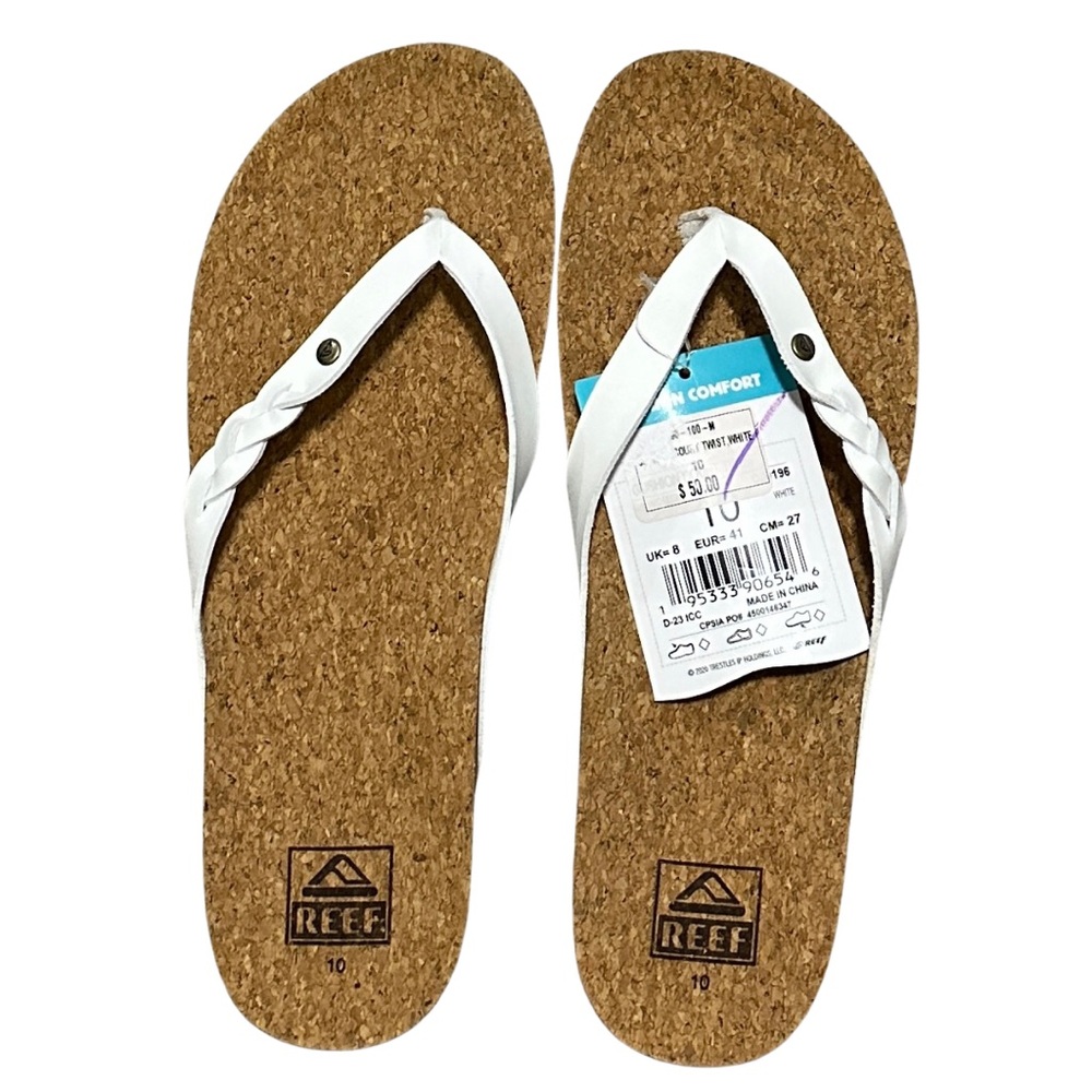 NWT Women's White Reef Sandals Size 10 - Picture 2 of 6
